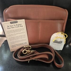 Vintage 1988 Coach Tan Leather Messenger Bag No. 314-6809